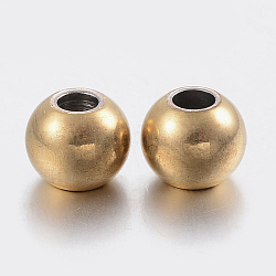 304 distanziatore di perline in acciaio inossidabile, rondelle, oro, 6x5mm, Foro: 2 mm