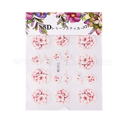 Pegatinas de uñas, para decoraciones con puntas de uñas, flor, flamenco, 63x70.5x0.5mm