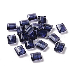 Abalorios de cristal austriaco de imitación, aaa grado, facetados, Rectángulo, azul de Prusia, 10x12x5.5mm, agujero: 0.9~1 mm