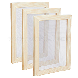 Fabricación de papel de madera, marco del molde de fabricación de papel, herramientas de pantalla, para manualidades de papel diy, Rectángulo, almendra blanqueada, 300x201x12.5mm, diámetro interior: 160x261 mm