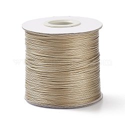 Waxed Polyester Cord, Bead Cord, Multi-Ply, Round, PapayaWhip, 1mm, about 185 yards/roll