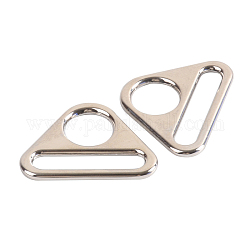 Triangle de réglage en alliage avec clips pivotants de barre, boucles à anneau en d, platine, 24.5x32.5x2.2mm