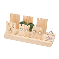 PH PandaHall Earring Holder Jewelry Display Wood Earring Necklace Stands with 6pcs Earring Cardboard Wood Earring Display Stands for Selling Earring Showing Jewelry Displaying Business Card
