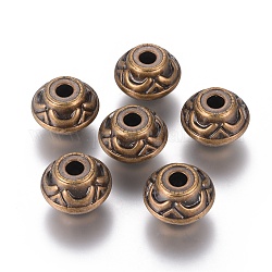 Ccb perline di plastica, rondelle con fiore, bronzo antico, 20.5x14.5mm, Foro: 5 mm