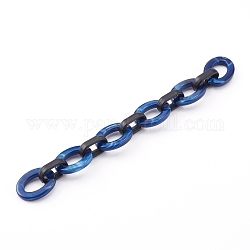 Imitation Gemstone Style & Opaque Spray Painted Acrylic Cable Chains, Quick Link Chains, Dark Blue, 24.5x18.5x4mm and 18.5x11.5x4.5mm, about 39.37 inch(1m)/strand