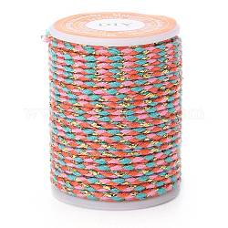 Cordón de algodón de 4 capa, cuerda de algodón macramé hecha a mano, para colgar en la pared de cuerda, diy artesanal hilo de tejer, colorido, 1.5mm, alrededor de 4.3 yarda (4 m) / rollo