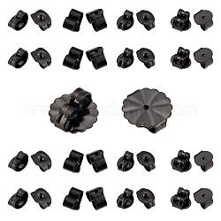 Unicraftale 50 stücke 5 stile schwarz ohrmuttern etwa 0.8-1.2mm loch edelstahl ohrringe zurück ohr verschluss ohrringstopper für ohrringe komponenten