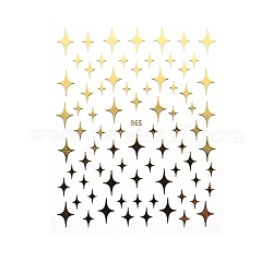 Decalcomanie di adesivi per nail art, autoadesiva, per le decorazioni delle punte delle unghie, stella, oro, 10.1x7.9x0.04cm