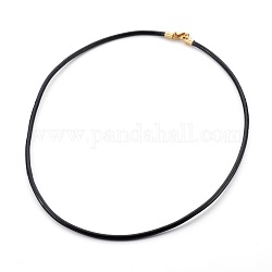 Cuero cable de la toma de collar, con 304 de acero inoxidable broches pinza de langosta, negro, 20 pulgada (50.8 cm)