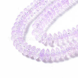 Crackle Glass Beads, Dyed & Heated, Rondelle, Plum, 6x3.5mm, Hole: 1.2mm, about 147pcs/strand, 15.23 inch(38.7cm)
