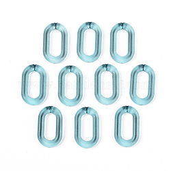 Anillos de acrílico transparente enlace, conectores de enlace rápido, para hacer cadenas de cable, sin soldar, oval, turquesa pálido, 27x16.5x4.5mm, diámetro interior: 18x7.5 mm