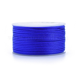Cordones trenzados de poliéster, para hacer joyas, azul, 2mm, alrededor de 21.87 yarda (20 m) / rollo