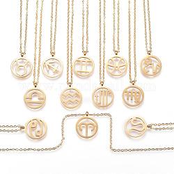 304 Stainless Steel Pendant Necklaces, Horoscope/Twelve Constellation/Zodiac Sign, Golden, 18.11 inch(46cm)