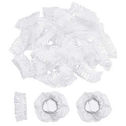 Copriorecchie in plastica usa e getta, cappucci protettivi per le orecchie impermeabili, per tinture per capelli, doccia, spa, chiaro, 45x21x2mm, 100pcs/scatola