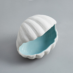 Muschelförmige Keramik-Schmuckteller, Schmuckplatte, Aufbewahrungsschale für Ringe, Halsketten, Ohrring, Wasser, 120x100x100 mm