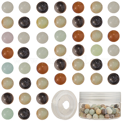 Sunnyclue DIY-Perlen-Stretch-Armbänder herstellen, mit runden Amazonit-Perlen aus Naturblumen und elastischem Faden, 8 mm, Bohrung: 1 mm, 100 Stück / Karton