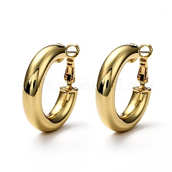 Pendientes de aro de latón, anillo, real 18k chapado en oro, 29x6.5mm, pin: 0.8 mm