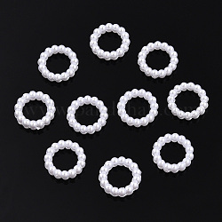 ABS Kunststoff Imitation Perle Verbindungsringe, Ring, weiß, 10x2.5 mm, Innendurchmesser: 6 mm, ca. 1000 Stk. / Beutel