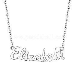 Ожерелья с подвесками shegrace 925 из стерлингового серебра, с кабельными цепями, слово элизабет, платина, 15 дюйм (38 см)