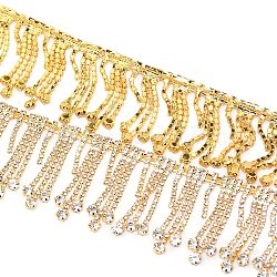 Glass Rhinestone Cup Chains, Tassel Chains, Wedding Dress Decorative Rhinestone Chains, Crystal, 40mm
