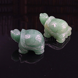 Figurines de tortue de guérison sculptées en aventurine verte naturelle, statues de pierres de reiki pour la thérapie de méditation équilibrant l'énergie, 41.5x28.5x21mm