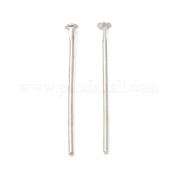 Brass Flat Head Pins, for Jewelry Making, Platinum, 17 Gauge, 30x1.2mm, Head: 3mm