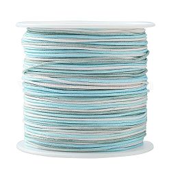 Fil de chinlon teint en segment de 45 m, corde à nouer chinoise, pour la fabrication de colliers de bracelets tissés, turquoise pale, 0.8mm, environ 49.21 yards (45 m)/rouleau