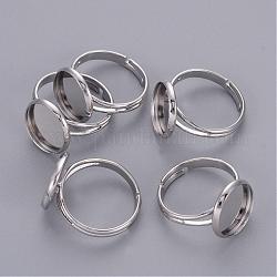 Risultati anello per suoneria in ottone platino regolabile con base per anello, nichel libero, 17mm, Vassoio: 12 diametro interno mm