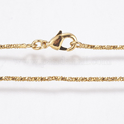 Umweltfreundliche Halsketten aus Messing mit Gestellbeschichtung, verdrillten Kette, langlebig plattiert, Nickel frei und bleifrei, golden, 23.5 Zoll (59.8 cm), 1 mm