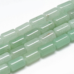 Cordones de cuentas de aventurina verde natural, columna, 10~11x6mm, agujero: 1 mm, aproximamente 40 pcs / cadena, 15.7 pulgada