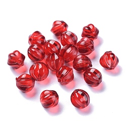 Transparente Glasperlen, mit Glitzerpulver, Kürbis, rot, 8.5x8 mm, Bohrung: 1.2 mm
