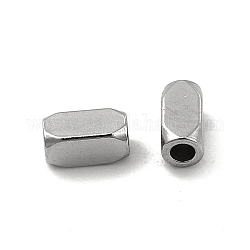 304 cuentas cuboides de acero inoxidable, color acero inoxidable, 4x2x2mm, agujero: 1 mm