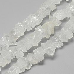 Chapelets de perles en cristal de quartz naturel, perles de cristal de roche, pépites, 7~15x9.5~13x9.5~13mm, Trou: 1mm, Environ 43~45 pcs/chapelet, 15.7 pouce