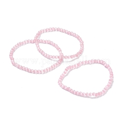 Braccialetti elasticizzati con perline occhio di gatto, tondo, roso, perline: 4~5 mm, diametro interno: 2-1/4 pollice (5.65 cm)