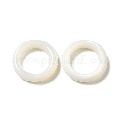 Anillo de enlace de concha blanca natural, anillo, whitesmoke, 13x3mm, diámetro interior: 8 mm