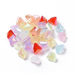 Perlas de gelatina de imitación de acrílico transparente, triángulo, color mezclado, 18x21x16mm, agujero: 2.5 mm