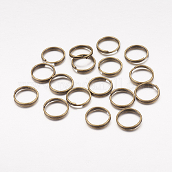 Железные разрезные кольца, кольца с двойной петлей, без кадмия, без никеля и без свинца, античная бронза, 10x1.4 мм, около 8.6 мм внутренним диаметром, Около 416 шт / 100 г