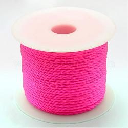 Hilo de nylon trenzada, de color rosa oscuro, 2mm, alrededor de 54.68 yarda (50 m) / rollo