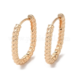 Brass Hoop Earrings for Women, Oval, Light Gold, 23x17.5x3mm