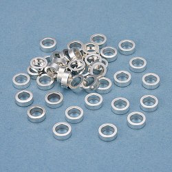 304 Stainless Steel Spacer Beads, Flat Round, Silver, 6x2mm, Hole: 4mm