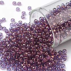 TOHO Round Seed Beads, Japanese Seed Beads, (202) Gold Luster Lilac, 8/0, 3mm, Hole: 1mm, about 222pcs/10g