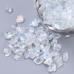 Abalorios de la semilla de cristal transparente, para la decoración del arte del clavo, sin agujero / sin perforar, chip, claro ab, 3~7x3~4x3~4mm, aproximamente 450 g / bolsa