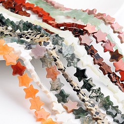 Star Natural & Synthetic Mixed Gemstone Bead Strands, 10x2.8mm, Hole: 1mm, about 45pcs/strand, 15.74 inch
