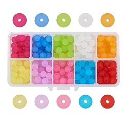 Transparenten Acryl-Kugel Perlen, bereift Stil, Runde, Mischfarbe, 8 mm, Bohrung: 2 mm, 300 Stück / Karton