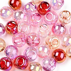 Placage uv perles acryliques irisées arc-en-ciel, ronde, top foré, couleur mixte, 16x16x16mm, Trou: 3mm