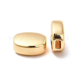 Brass Beads, Long-Lasting Plated, Oval, Real 18K Gold Plated, 10x8x4mm, Hole: 3x1.5mm