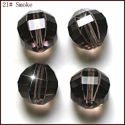 Perles d'imitation cristal autrichien, grade AAA, facette, ronde, grises , 10mm, Trou: 0.9~1mm