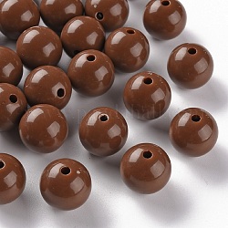 Opaque Acrylic Beads, Round, Camel, 16x15mm, Hole: 2.8mm, about 220pcs/500g