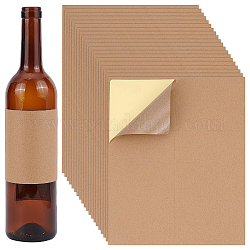 Autocollants adhésifs en papier kraft personnalisés, pour les décorations d'étiquettes de bouteilles de vin, rectangle, selle marron, 266x211x0.1mm, autocollant: 124x99mm, 4pcs / feuille