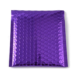 ポリエチレン＆アルミラミネートフィルム包装袋  バブルメーラー  パッド入り封筒  長方形  青紫色  17~18x15x0.6cm